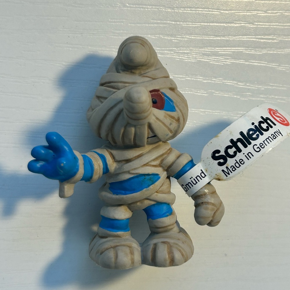 Mummy Smurf Halloween Figure Rare GERMANY‎ Vintage Toy Figurine 20544 Spooky NWT